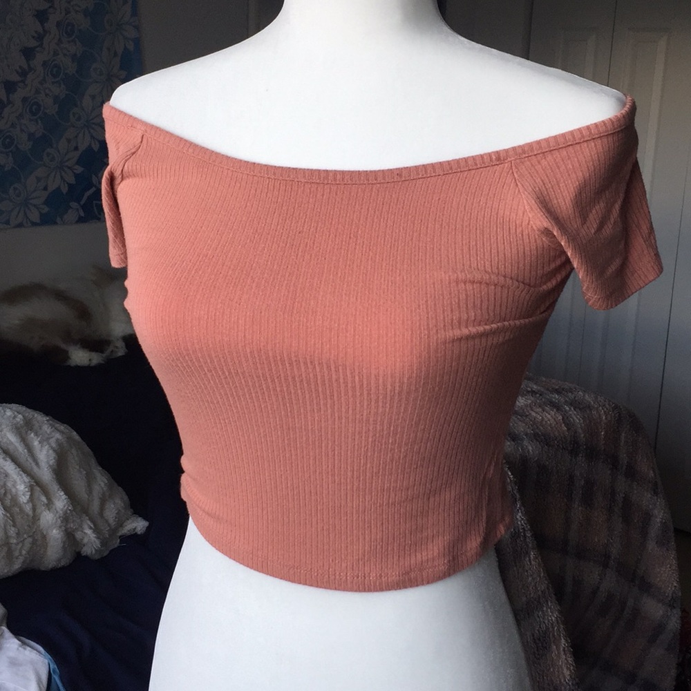 Bozzolo Dusty Rose Scoop Neck Crop Top